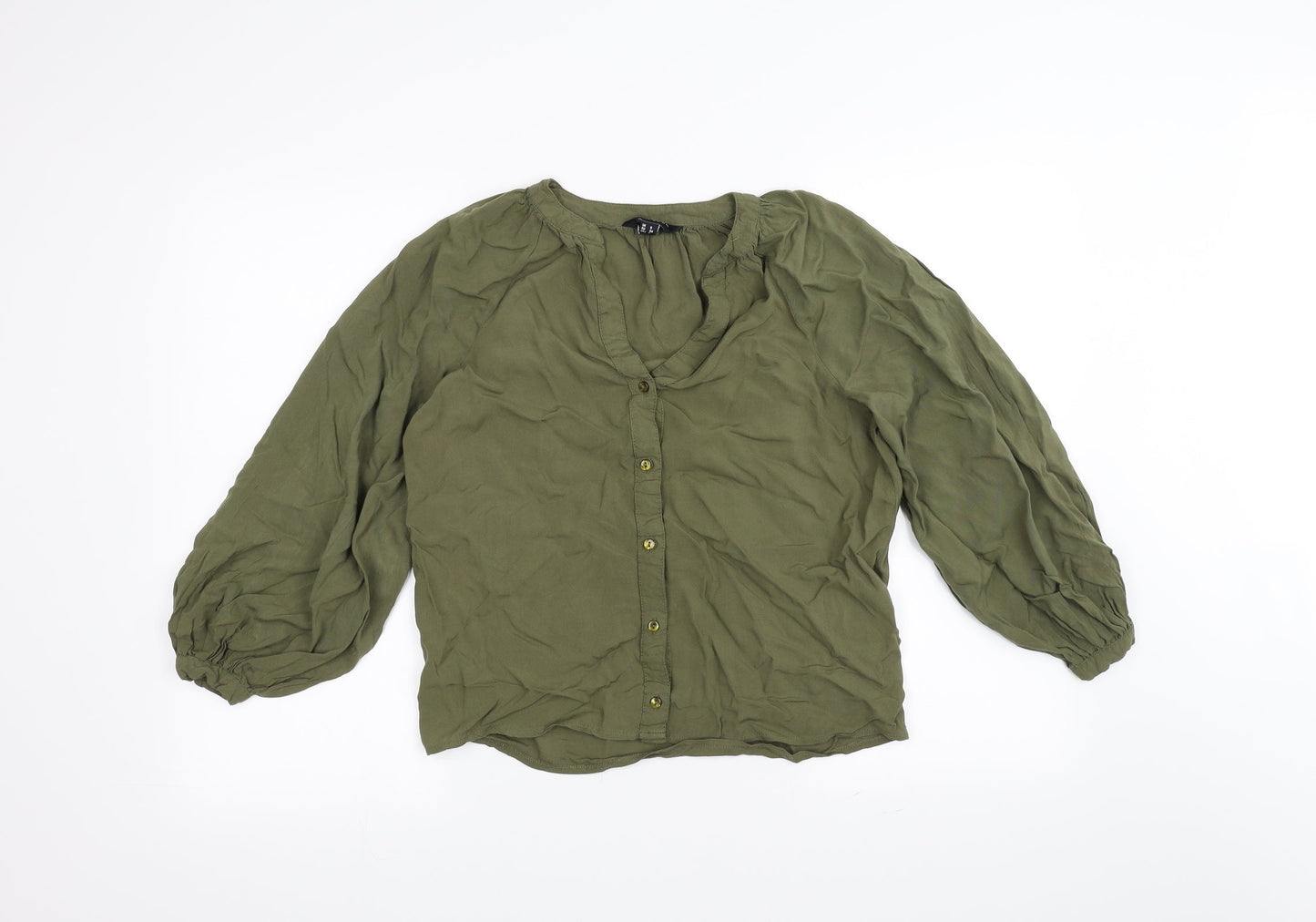 New Look Womens Green   Basic Button-Up Size 6