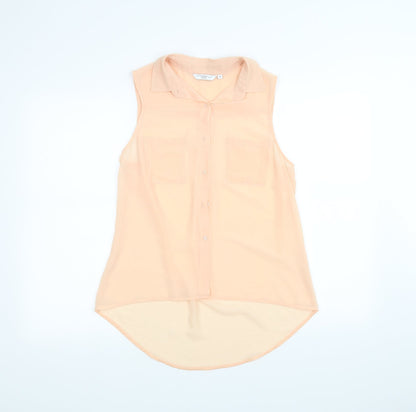 Front view of New Look women’s pink basic blouse, size UK 8