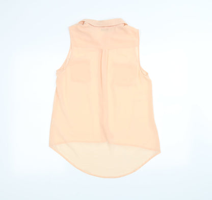 Back view of New Look women’s pink basic blouse, size UK 8