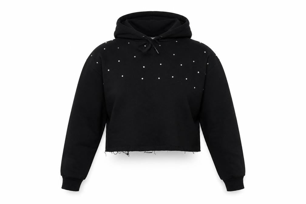 Primark Womens Black   Pullover Hoodie Size M  - Cropped Hoodie