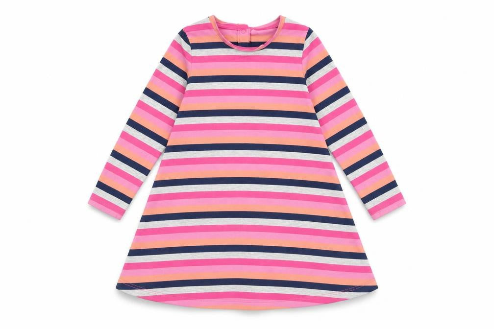 Mothercare Girls Pink Striped  A-Line  Size 2-3 Years