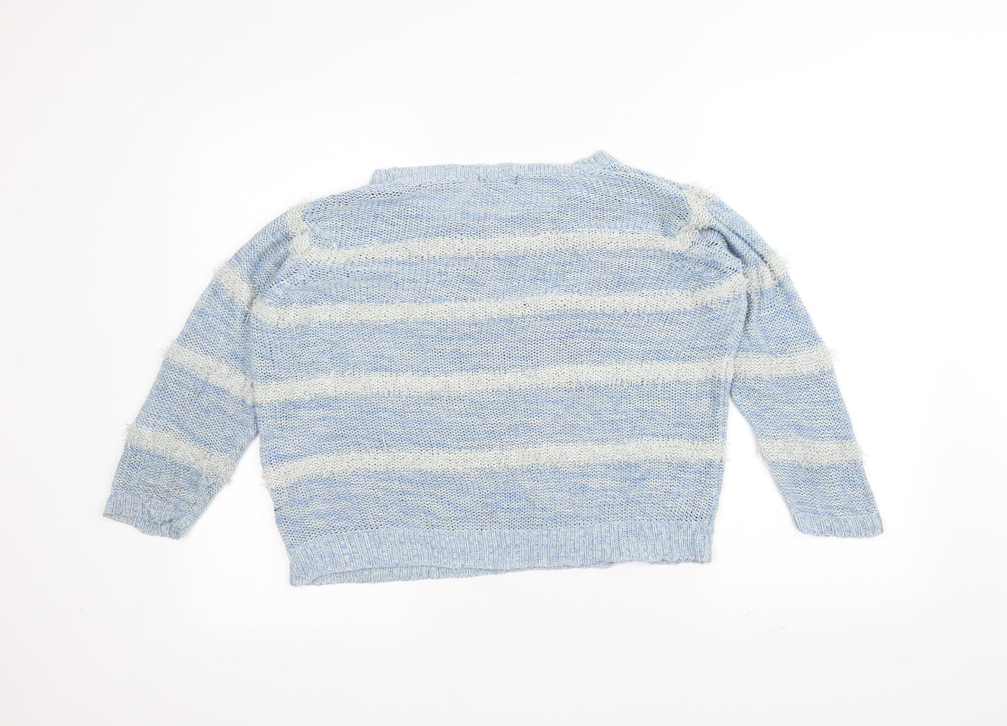 F&F Womens Blue Striped  Pullover Jumper Size 10