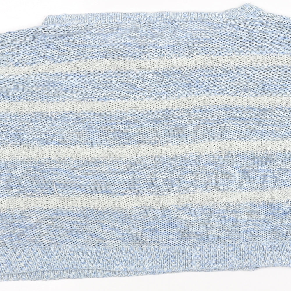 F&F Womens Blue Striped  Pullover Jumper Size 10