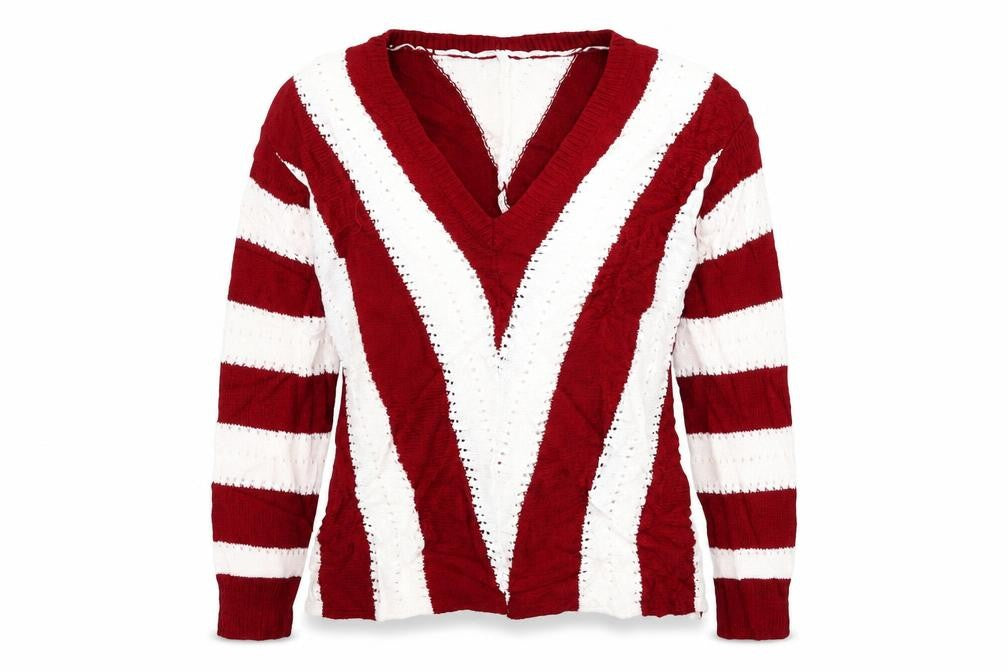 Preworn Womens White Striped  Pullover Jumper Size M