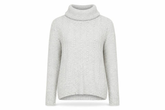 Front view of M&Co women’s white knit jumper, size UK 14
