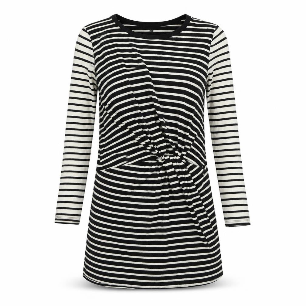 Topshop Womens Black Striped  A-Line  Size 10
