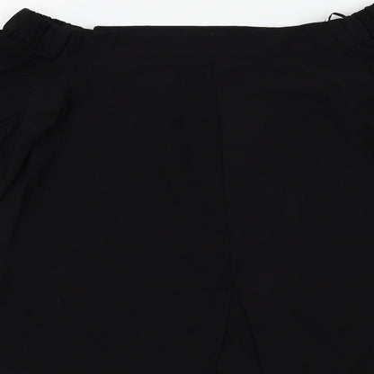 Brand and care label for River Island women’s black basic blouse, size UK 8