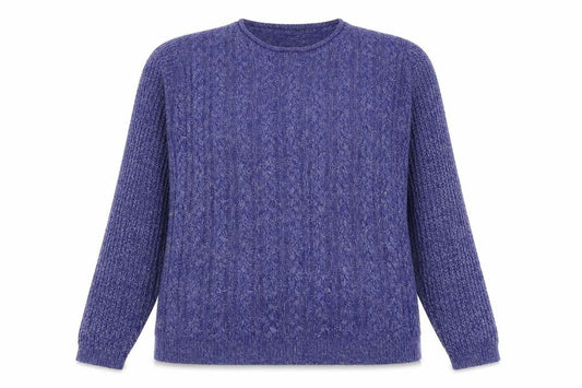 Front view of isle women’s blue jumper, size M