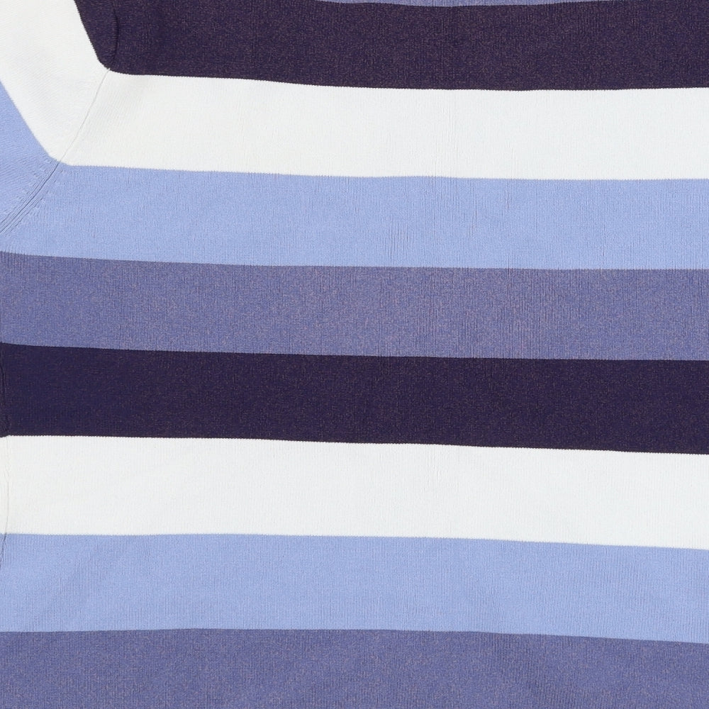 Yifan & alessia Womens Blue Striped  Basic Button-Up Size M