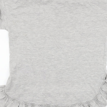 Brand and care label for Matalan girls’ grey basic t-shirt, size 9, years - whatever