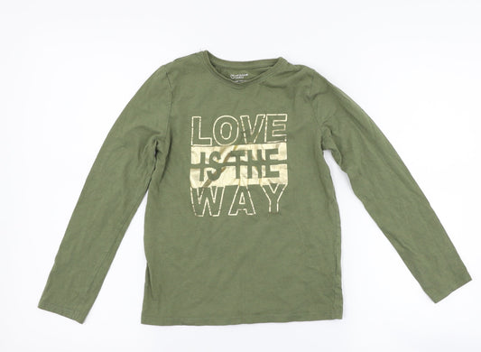 Primark Girls Green   Basic T-Shirt Size 10-11 Years  - love is the way