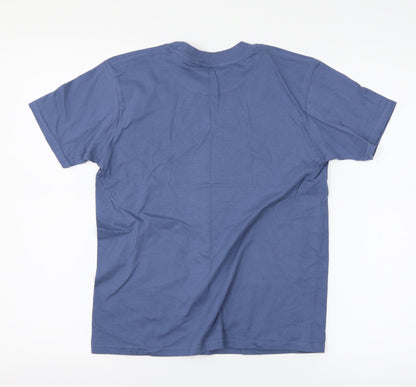 Back view of Gildan boys’ blue basic t-shirt, size 9-10, years - slug