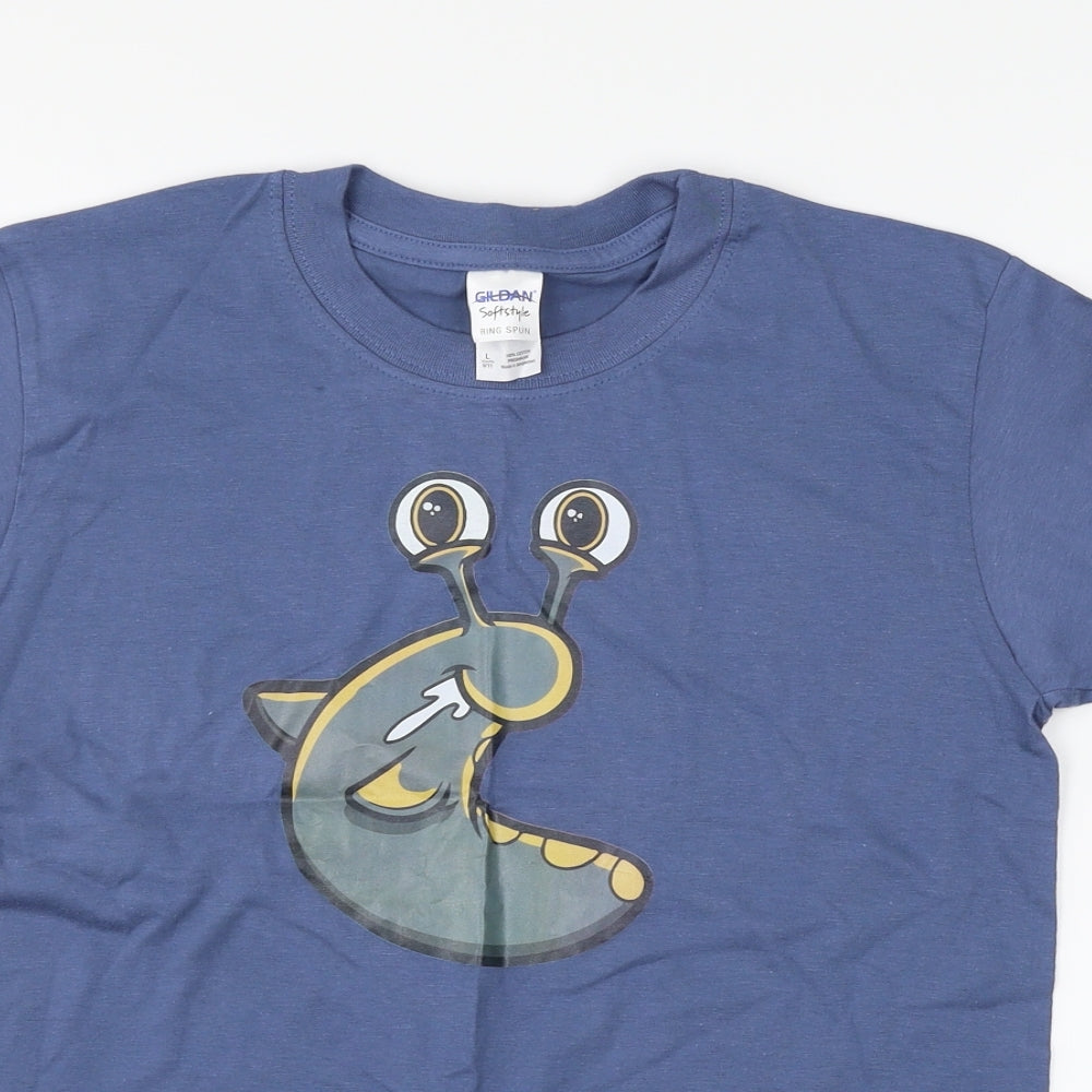 Gildan Boys Blue   Basic T-Shirt Size 9-10 Years  - slug