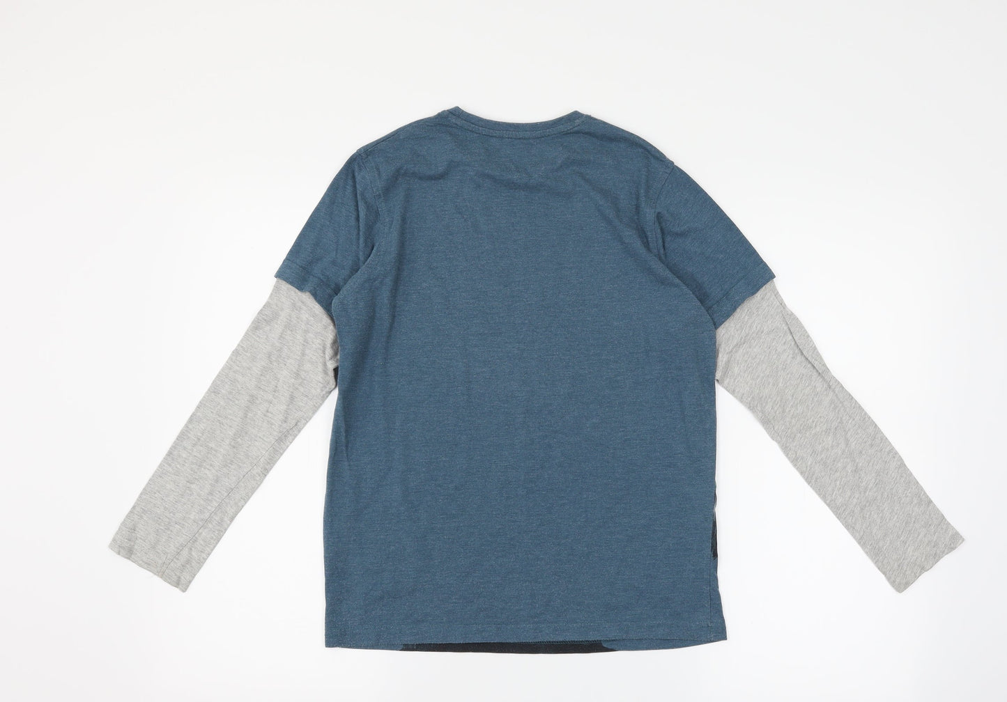 George Girls Blue   Basic T-Shirt Size 12-13 Years  - monkey frankenstein