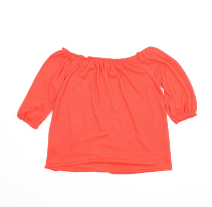 Back view of Papaya women’s red basic blouse, size UK 12