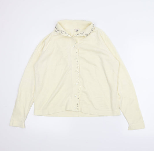 Draylon Womens Ivory   Cardigan Jumper Size M