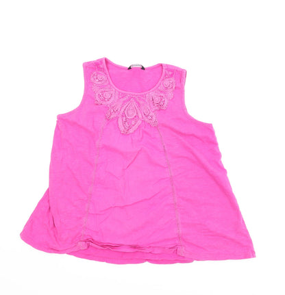 Front view of George girls’ pink basic blouse, size 13-14, years