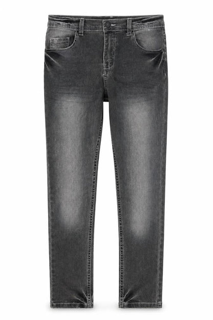 Front view of Denim Co girls’ grey denim skinny jeans, size 10-11, years