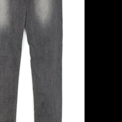 Brand and care label for Denim Co girls’ grey denim skinny jeans, size 10-11, years