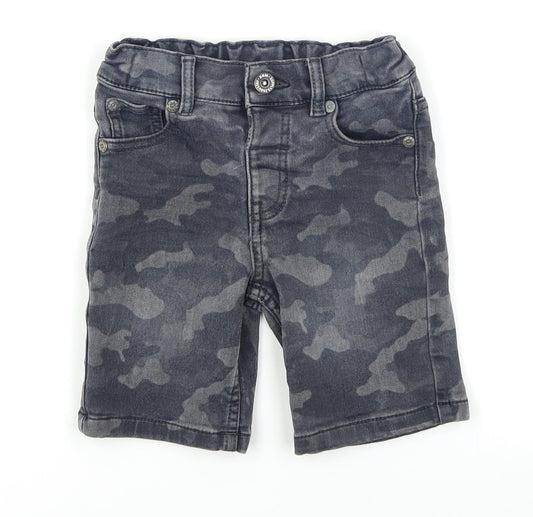 F&F Boys Grey Camouflage Denim Biker Shorts Size 2-3 Years