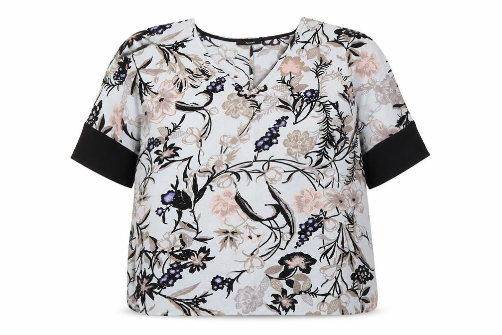 George Womens Blue Floral  Basic Blouse Size 12