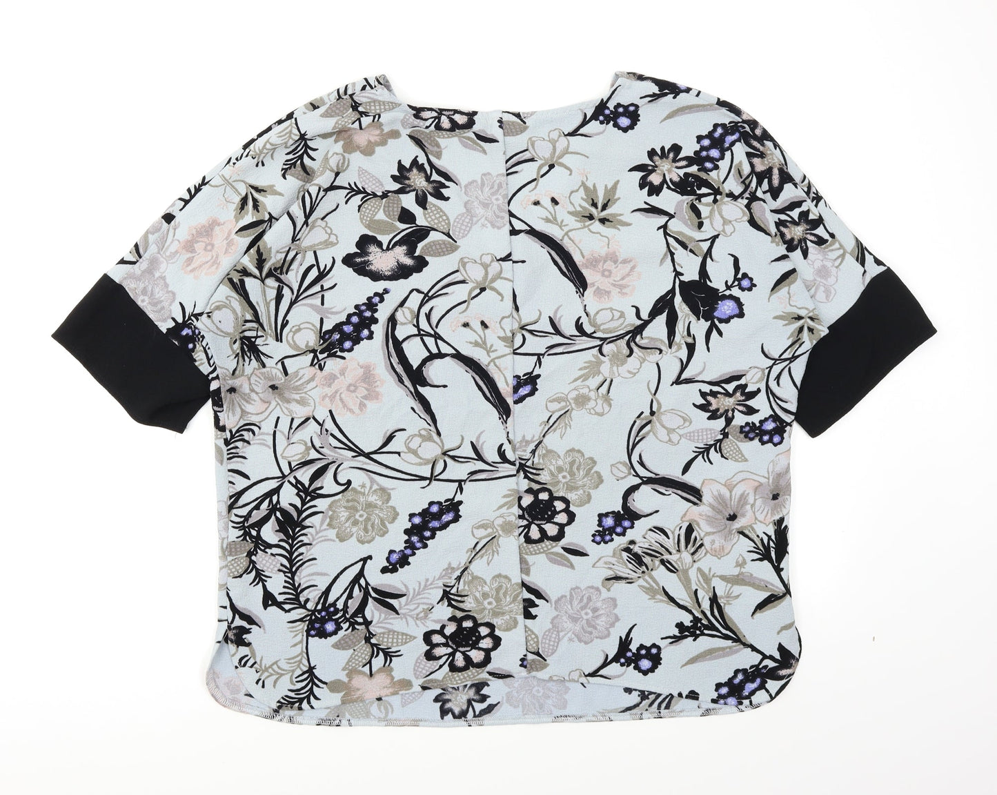 George Womens Blue Floral  Basic Blouse Size 12