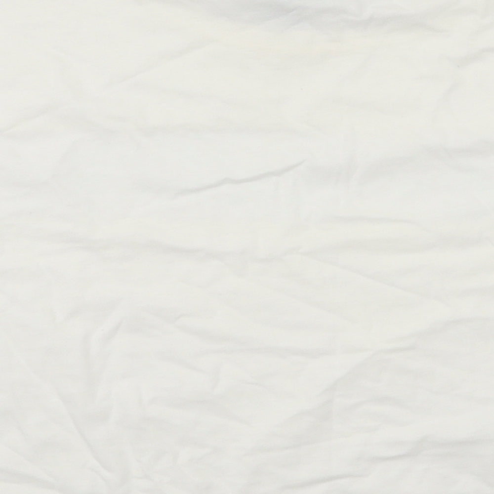 Topshop Womens White Floral  Basic T-Shirt Size 10