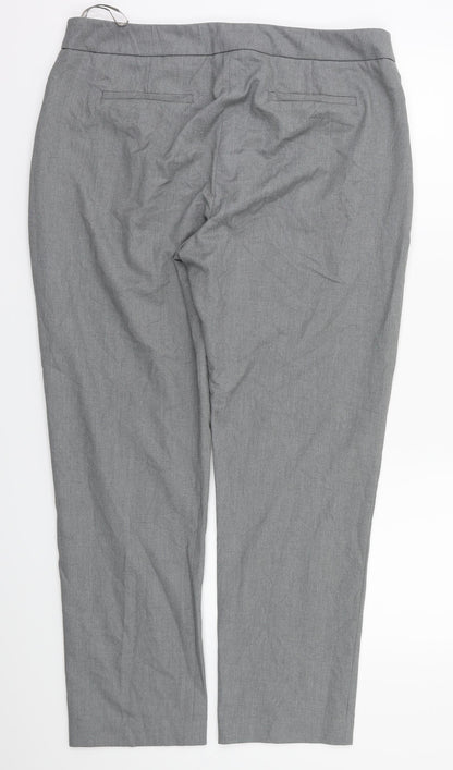 Back view of ASOS women’s grey trousers, size UK 14, 28-inch leg