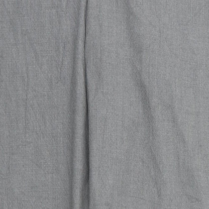 Close-up detail of ASOS women’s grey trousers, size UK 14, 28-inch leg