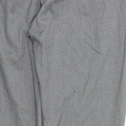 Brand and care label for ASOS women’s grey trousers, size UK 14, 28-inch leg