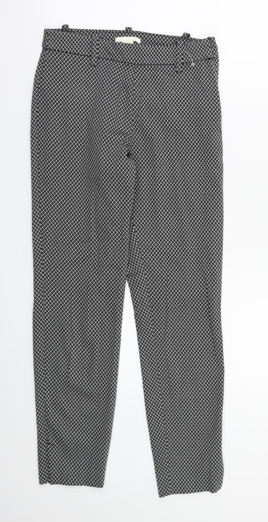 H&M Womens Grey Argyle/Diamond  Sweatpants Trousers Size 6 L27 in