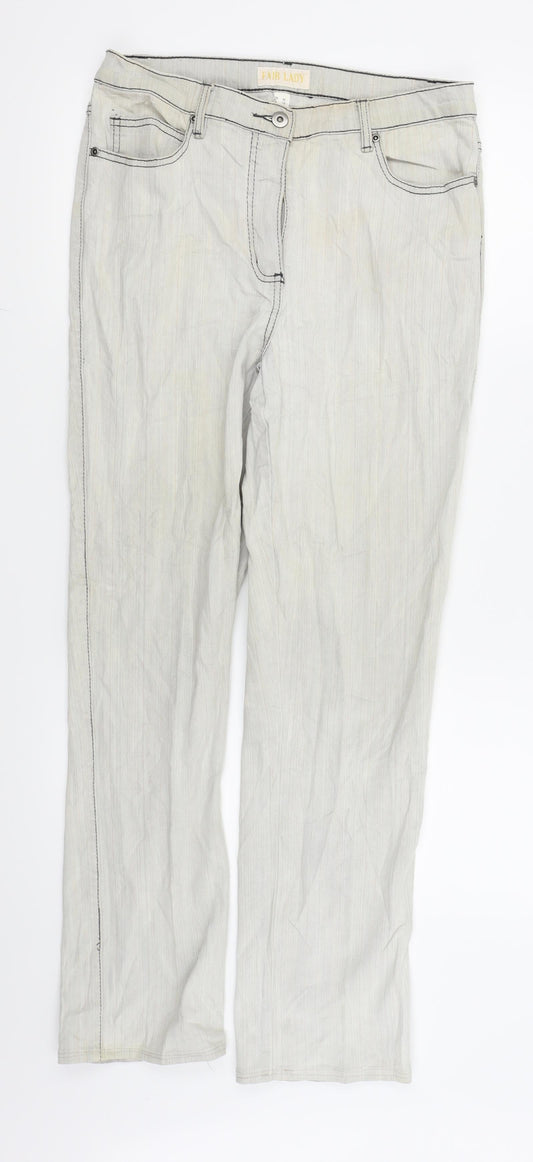Fair Lady Womens Grey   Skinny Jeans Size 14 L27 in