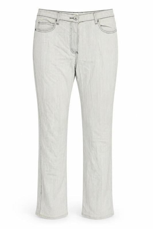 Front view of Fair Lady women’s grey skinny jeans, size UK 14, 27-inch leg