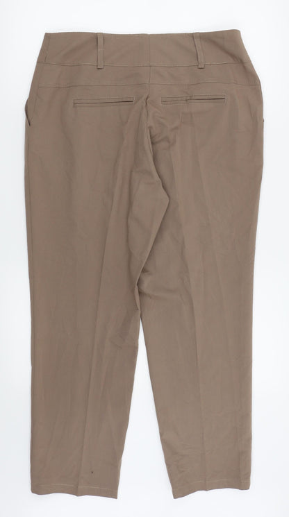 Back view of ADEK women’s brown trousers, size UK 18, 24-inch leg