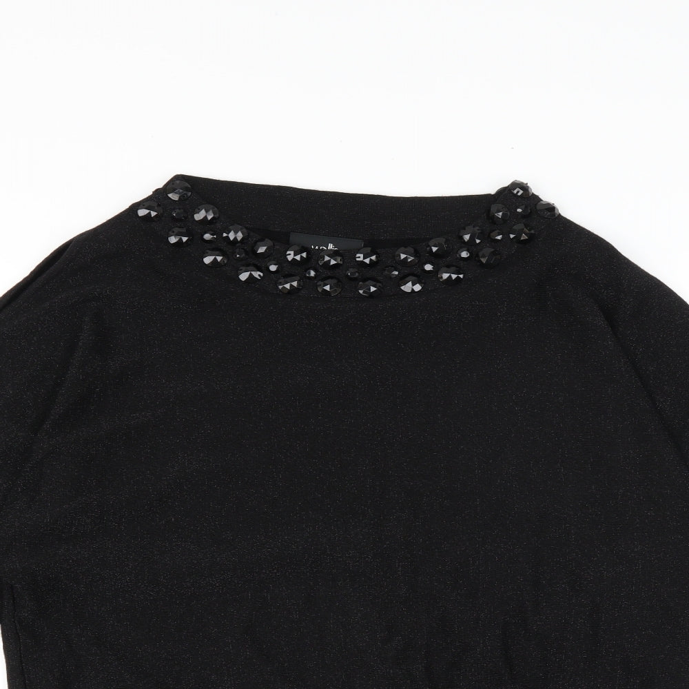 Wallis Womens Black   Pullover Jumper Size S  - cold shoudler