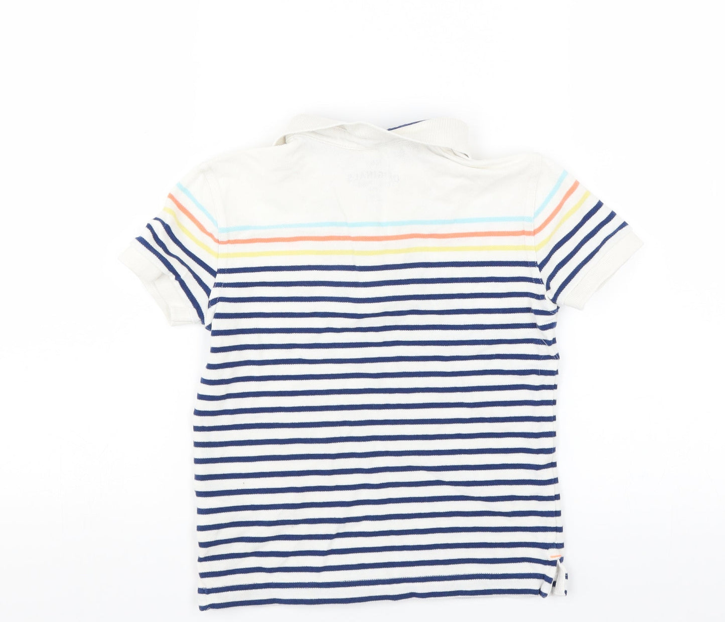 Marks and Spencer Boys White Striped  Basic Polo Size 5-6 Years