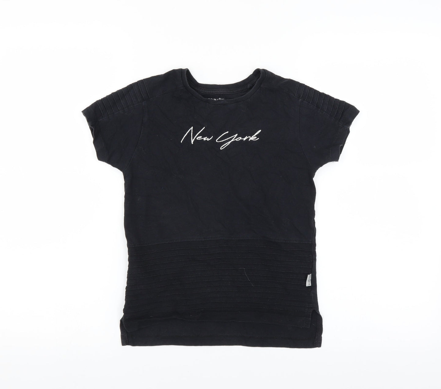 Primark Boys Black   Basic T-Shirt Size 7-8 Years  - new york