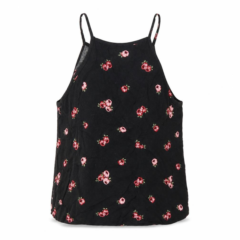 New Look Girls Black Floral  Basic Blouse Size 10 Years