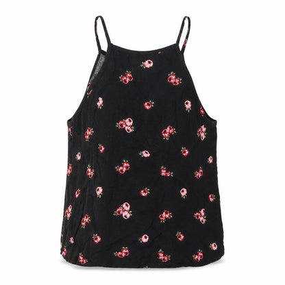 Front view of New Look girls’ black floral basic blouse, size 10, years