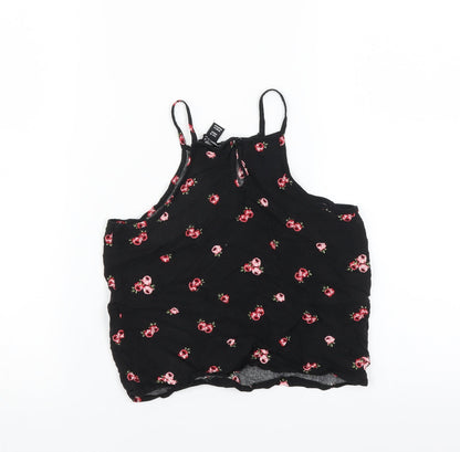 Back view of New Look girls’ black floral basic blouse, size 10, years