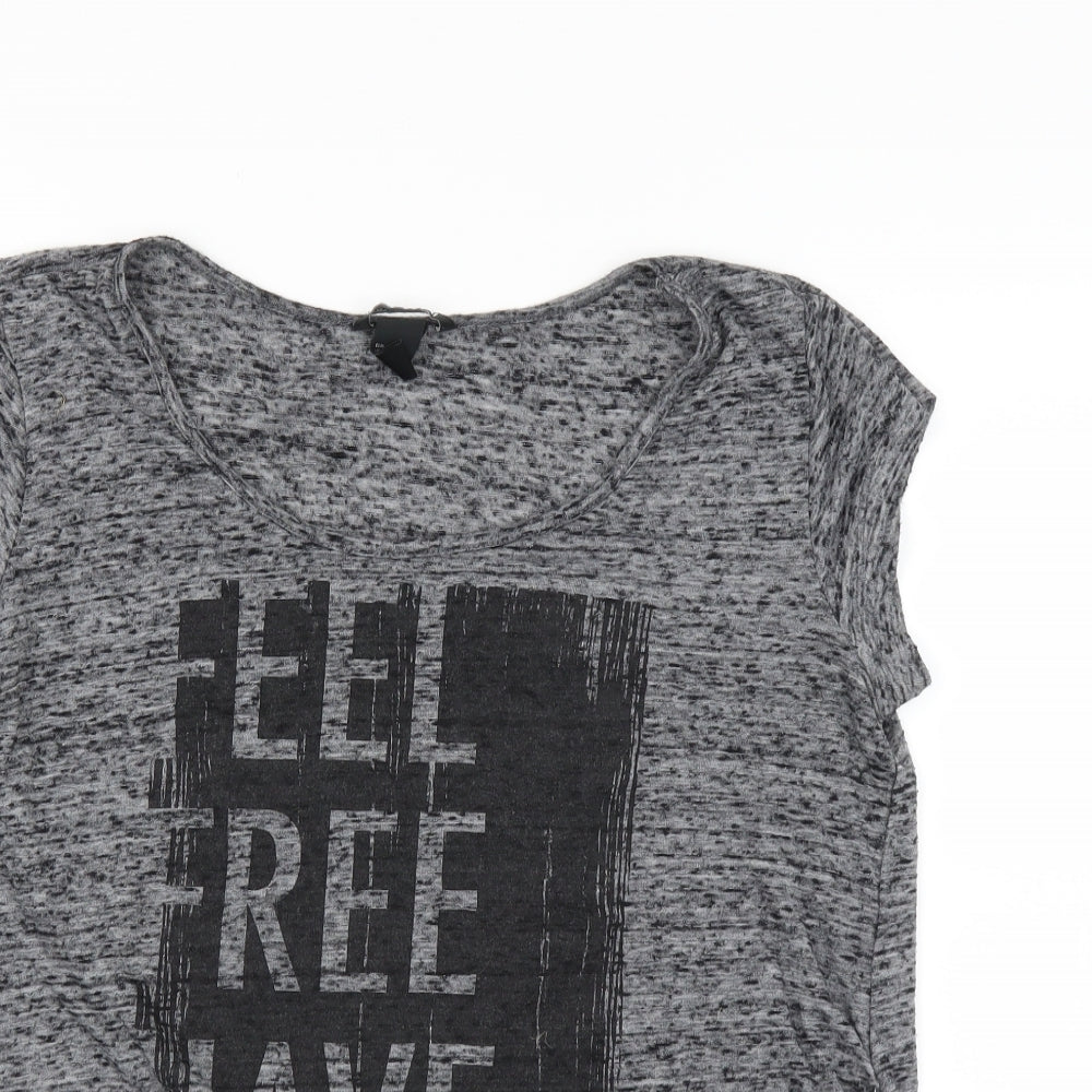H&M Womens Grey   Basic T-Shirt Size M  - feel free have fun