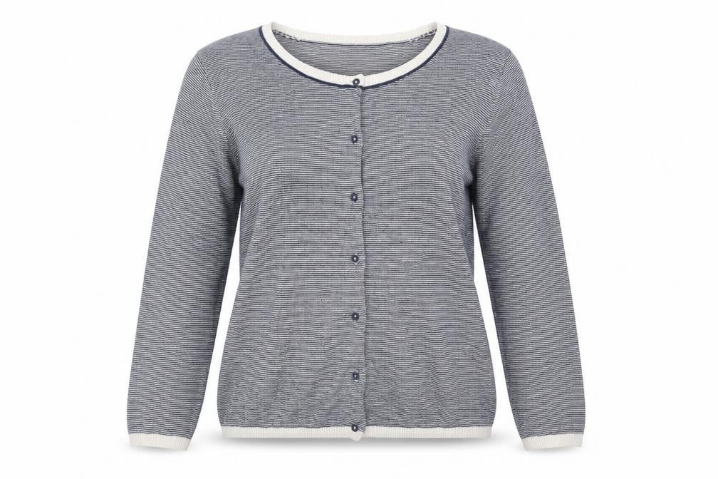 H&M Womens Blue Striped  Cardigan Jumper Size L