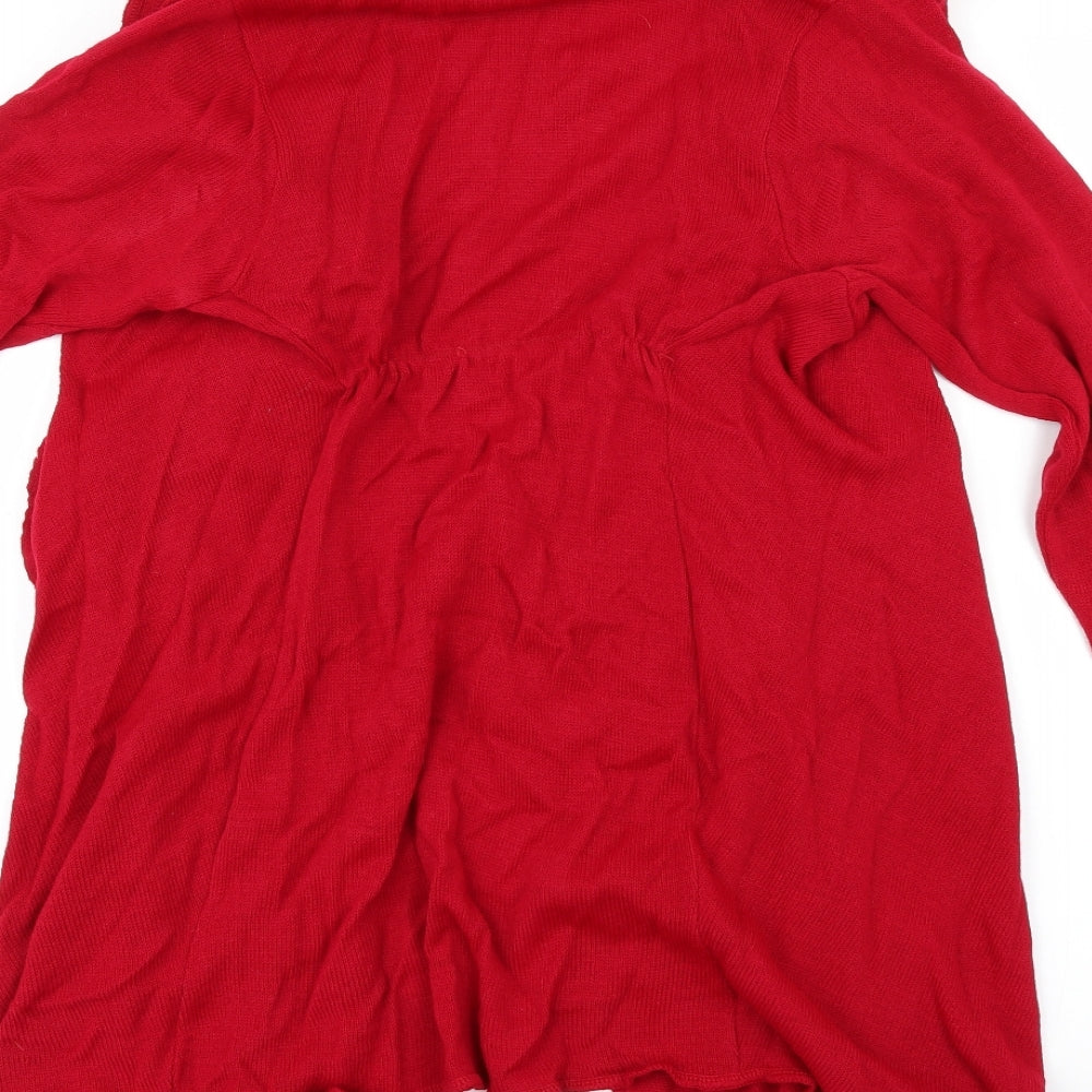 Boohoo Womens Red   Cardigan Jumper Size M
