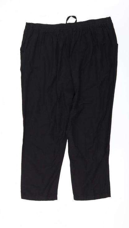 Back view of Capsual women’s black trousers, size UK 20, 28-inch leg