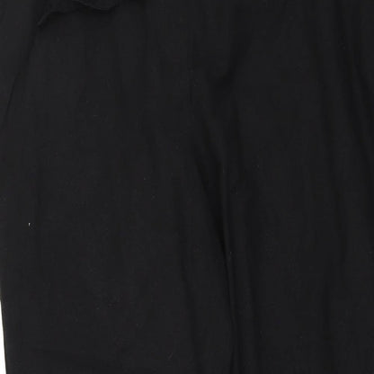 Close-up detail of Capsual women’s black trousers, size UK 20, 28-inch leg