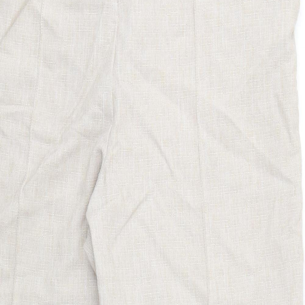 Marks and Spencer Womens Beige  Rayon Trousers  Size 16 L28 in