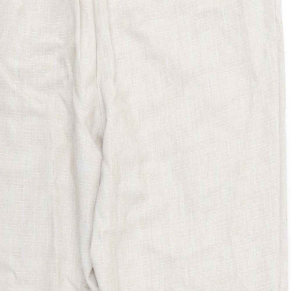 Marks and Spencer Womens Beige  Rayon Trousers  Size 16 L28 in