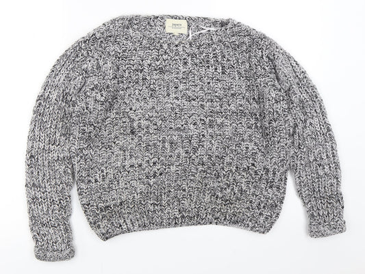 Papaya Womens Grey  Knit Pullover Jumper Size M