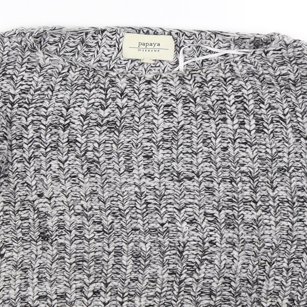 Papaya Womens Grey  Knit Pullover Jumper Size M