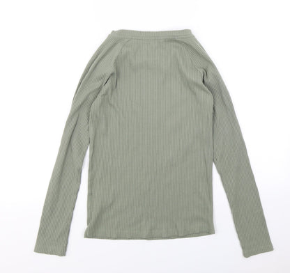 Back view of Brave Soul women’s green knit jumper, size M
